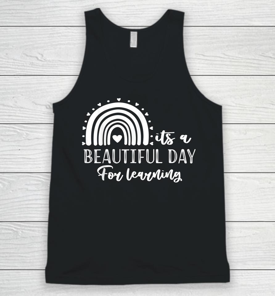 It's A Beautiful Day For Learning Retro Teacher Students Unisex Tank Top