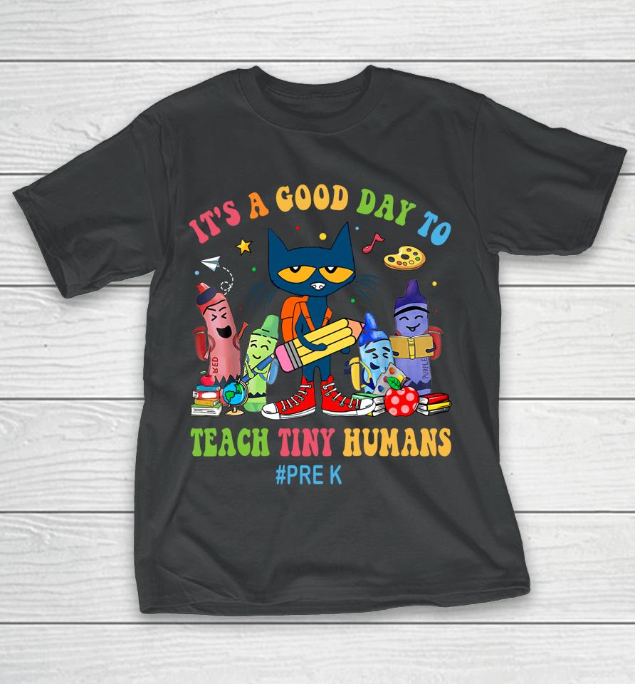 It's A Good Day To Teach Tiny Humans Pre-K Cat Teacher Lover T-Shirt