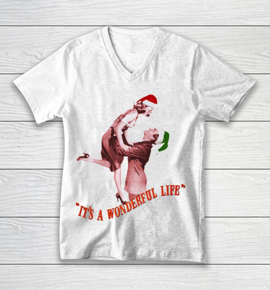 It’s A Wonderful Life With James Stewart And Donna Unisex V-Neck T-Shirt