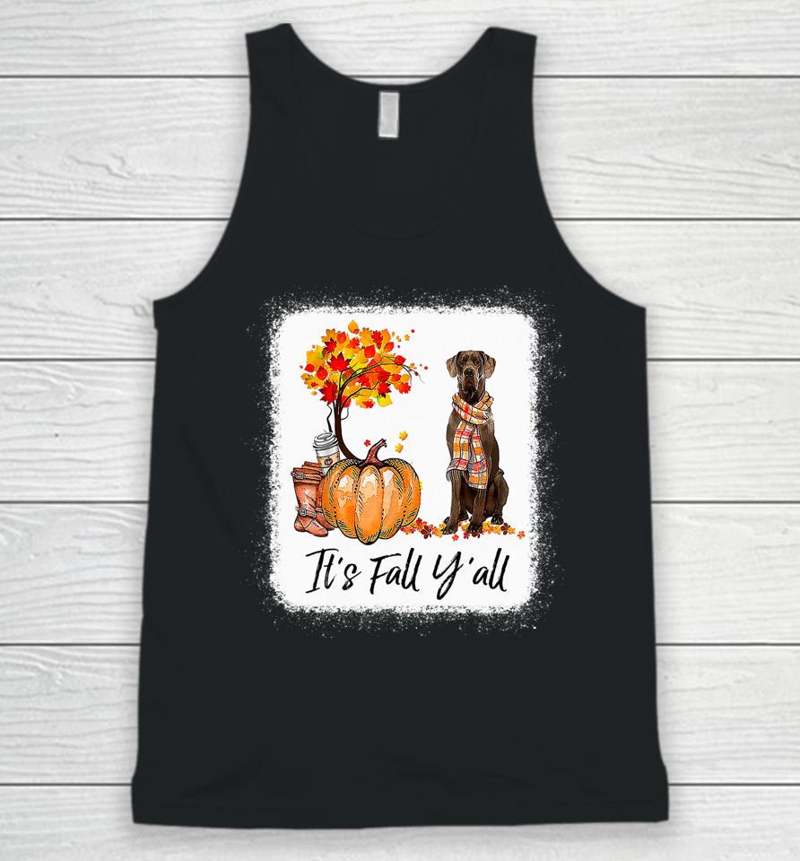It's Fall Y'all Great Dane Dog Lovers Thanksgiving Halloween Unisex Tank Top