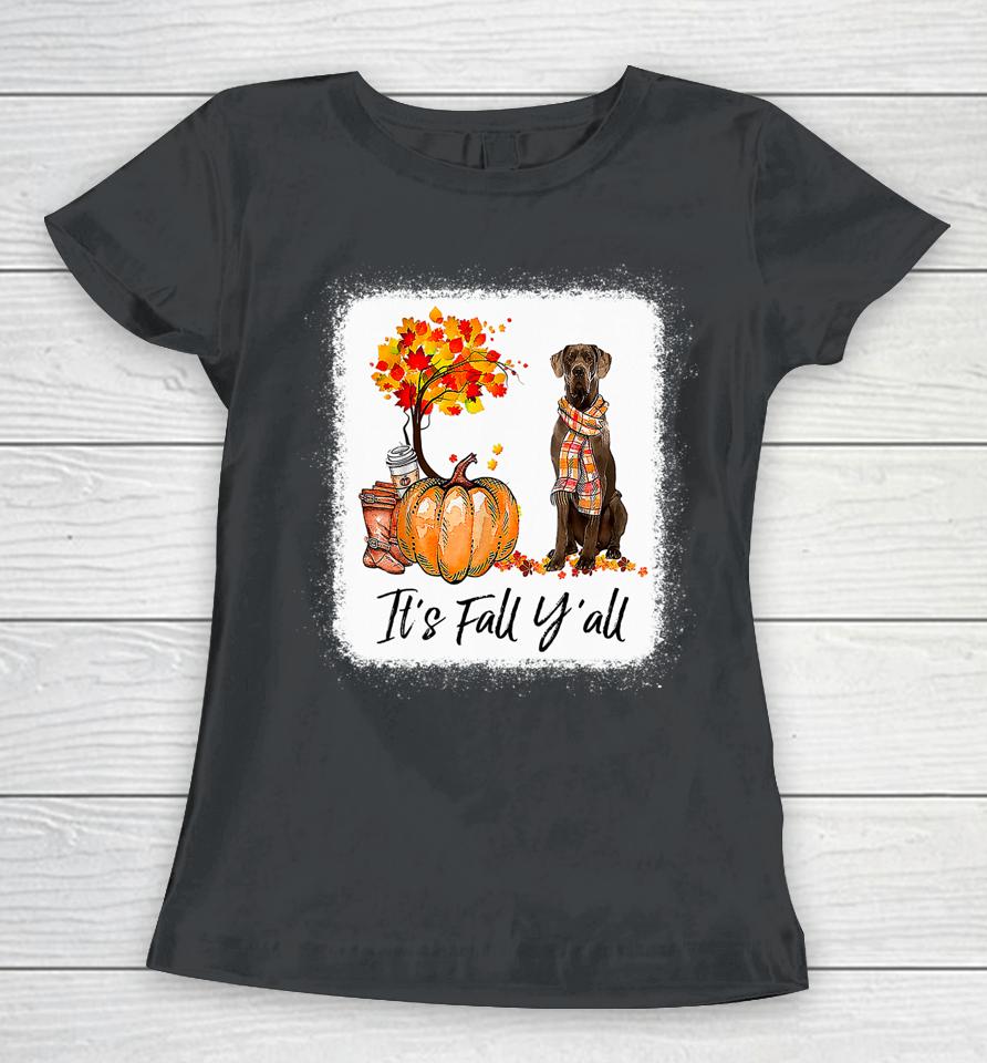It's Fall Y'all Great Dane Dog Lovers Thanksgiving Halloween Women T-Shirt