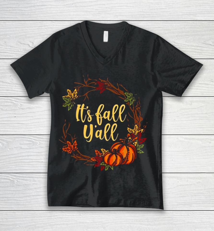 It’s Fall Y’all Happy Pumpkin Deco Gift Unisex V-Neck T-Shirt