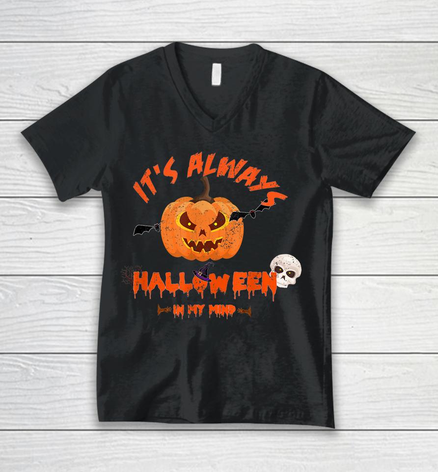 It's Halloween Time Halloween Costume Spooky Haunted House Unisex V-Neck T-Shirt