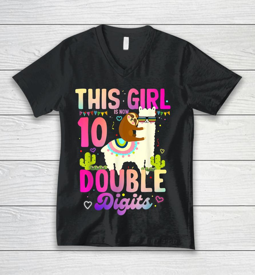 It's My 10Th Birthday T-Shirt This Girl Is Now 10 Years Old Unisex V-Neck T-Shirt