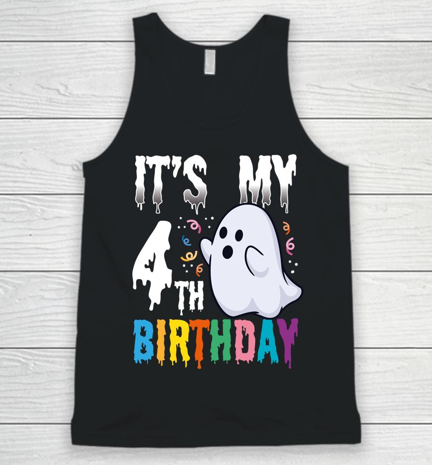 It's My 4Th Birthday – Halloween Spooky Season B-Day Lover Unisex Tank Top