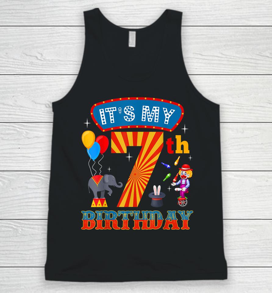 It's My 7Th Birthday Ringmaster Kids Circus Party B-Day Unisex Tank Top