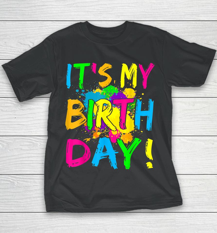 It's My Birthday Boy Girl Let's Glow Retro 80'S Party Outfit Youth T-Shirt