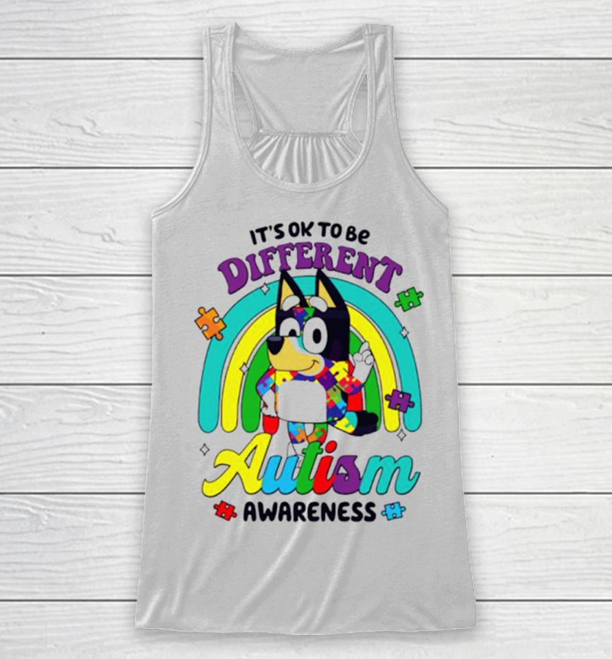 It’s Ok To Be Different Autism Awareness Bluey Support Racerback Tank