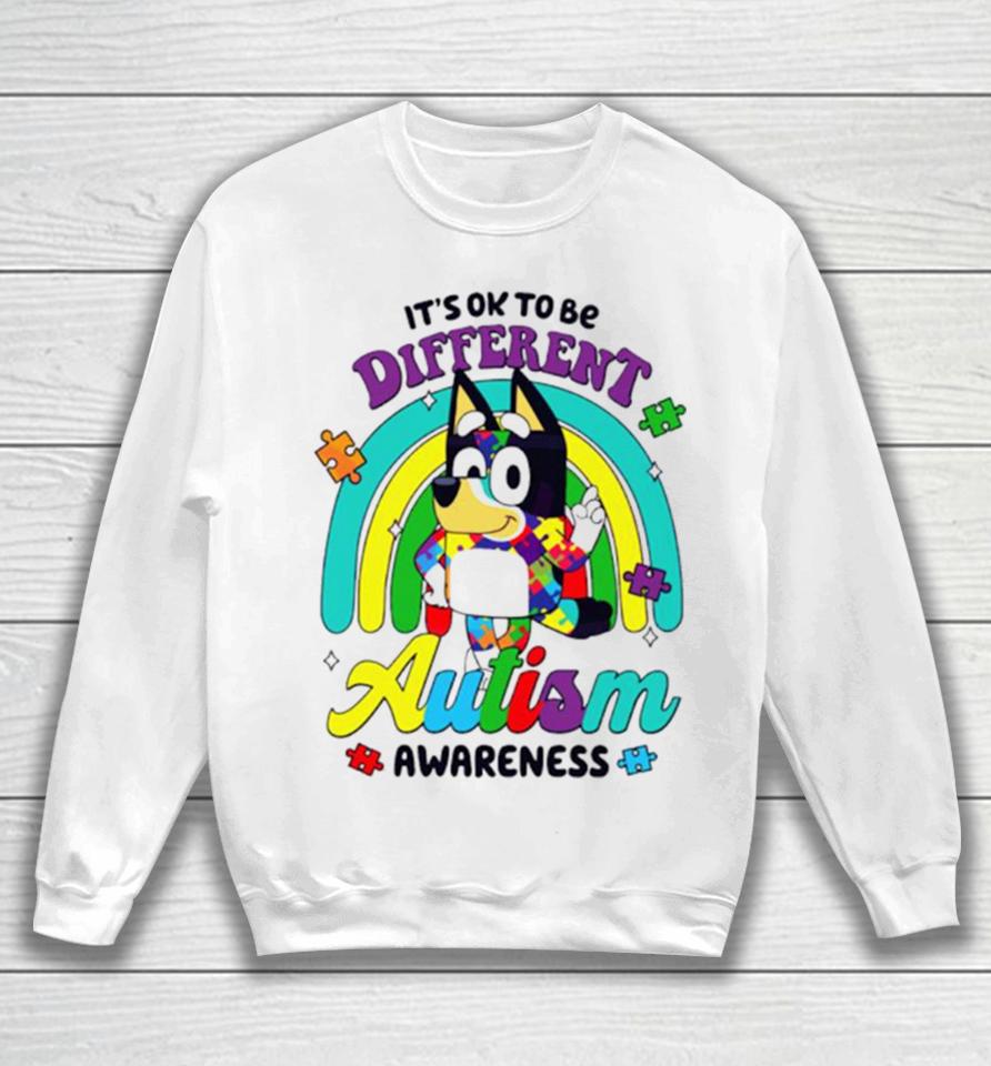 It’s Ok To Be Different Autism Awareness Bluey Support Sweatshirt