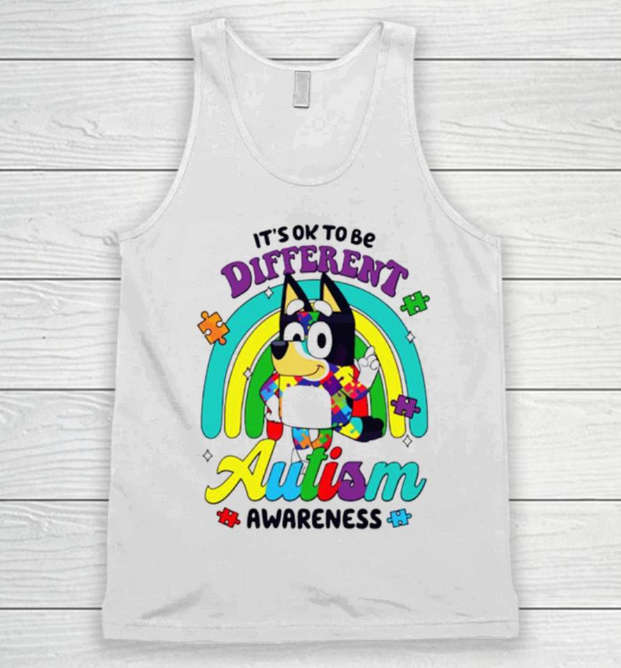 It’s Ok To Be Different Autism Awareness Bluey Support Unisex Tank Top