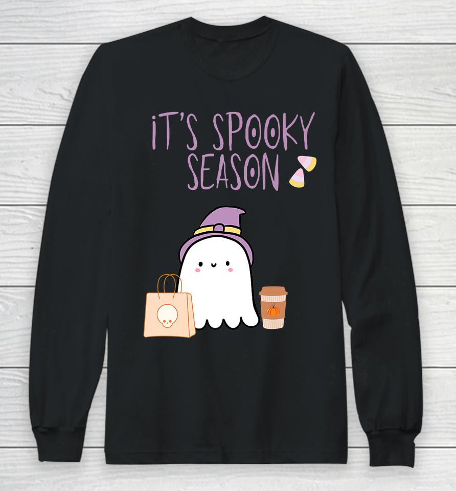It's Spooky Season Cute Halloween Shopping Ghost Long Sleeve T-Shirt