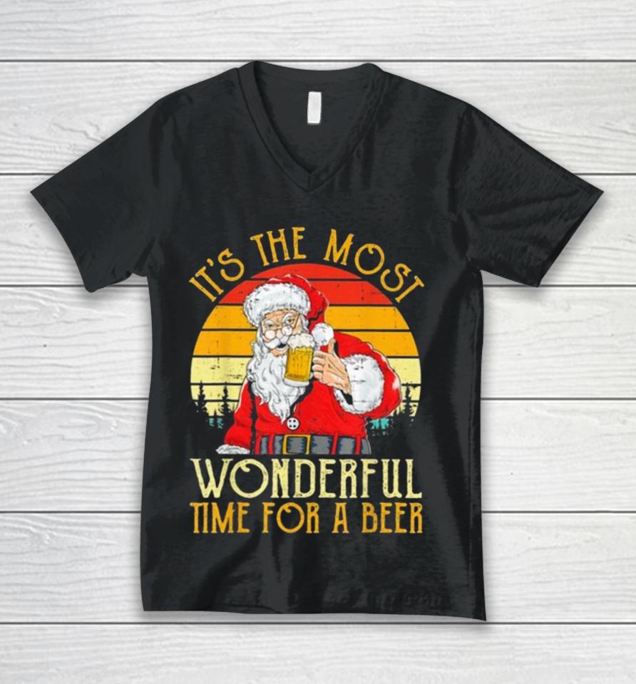 It’s The Most Wonderful Time For A Beer Christmas Vintage 2023 Unisex V-Neck T-Shirt