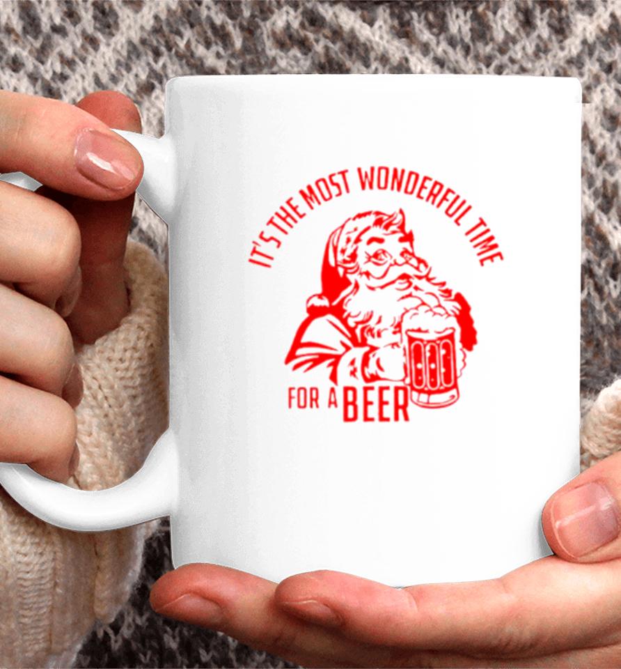 It’s The Most Wonderful Time For A Beer Santa Christmas Coffee Mug
