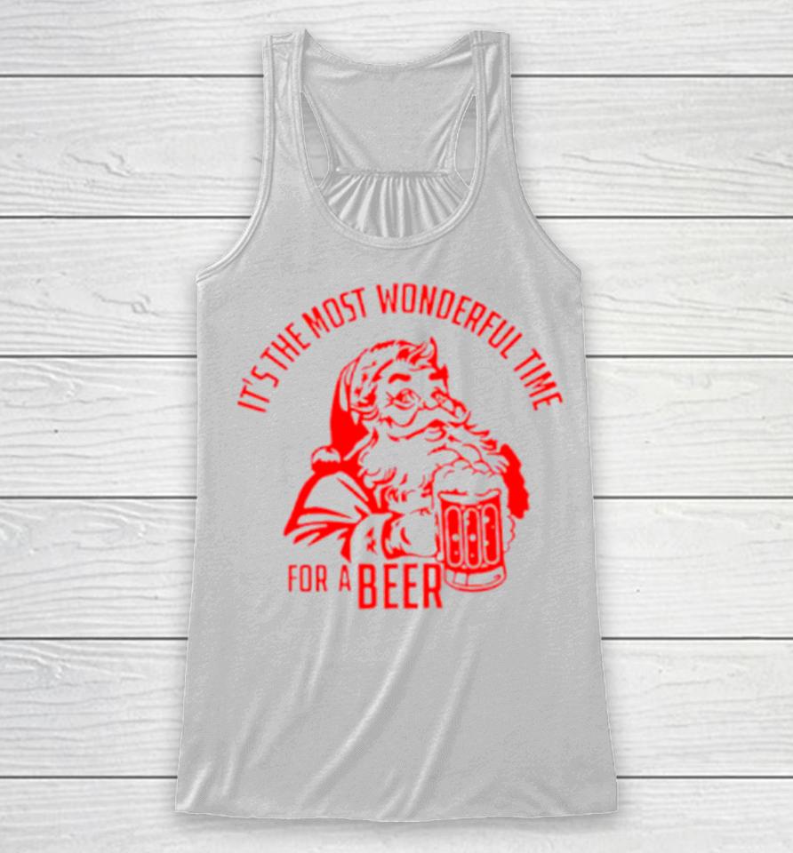 It’s The Most Wonderful Time For A Beer Santa Christmas Racerback Tank