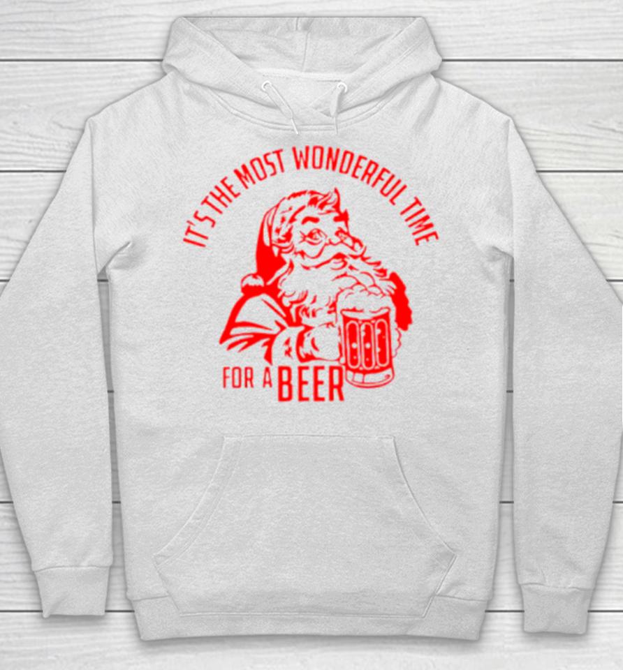 It’s The Most Wonderful Time For A Beer Santa Christmas Hoodie