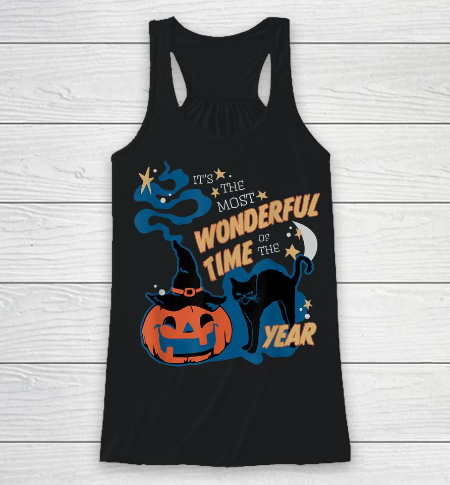It's The Most Wonderful Time Of The Year Black Cat Halloween Racerback Tank