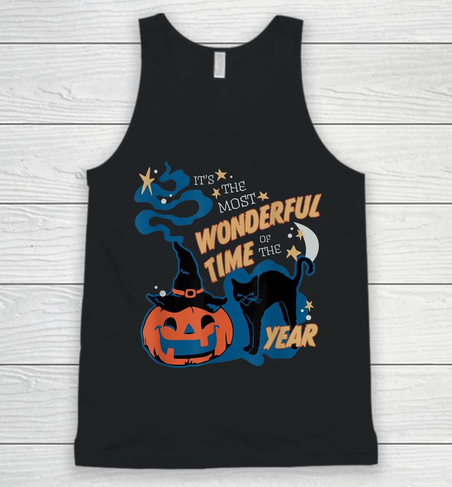 It's The Most Wonderful Time Of The Year Black Cat Halloween Unisex Tank Top