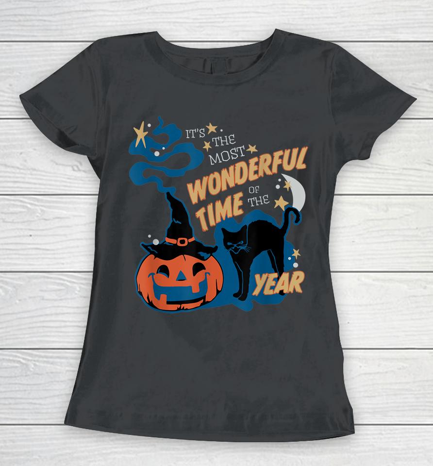 It's The Most Wonderful Time Of The Year Black Cat Halloween Women T-Shirt