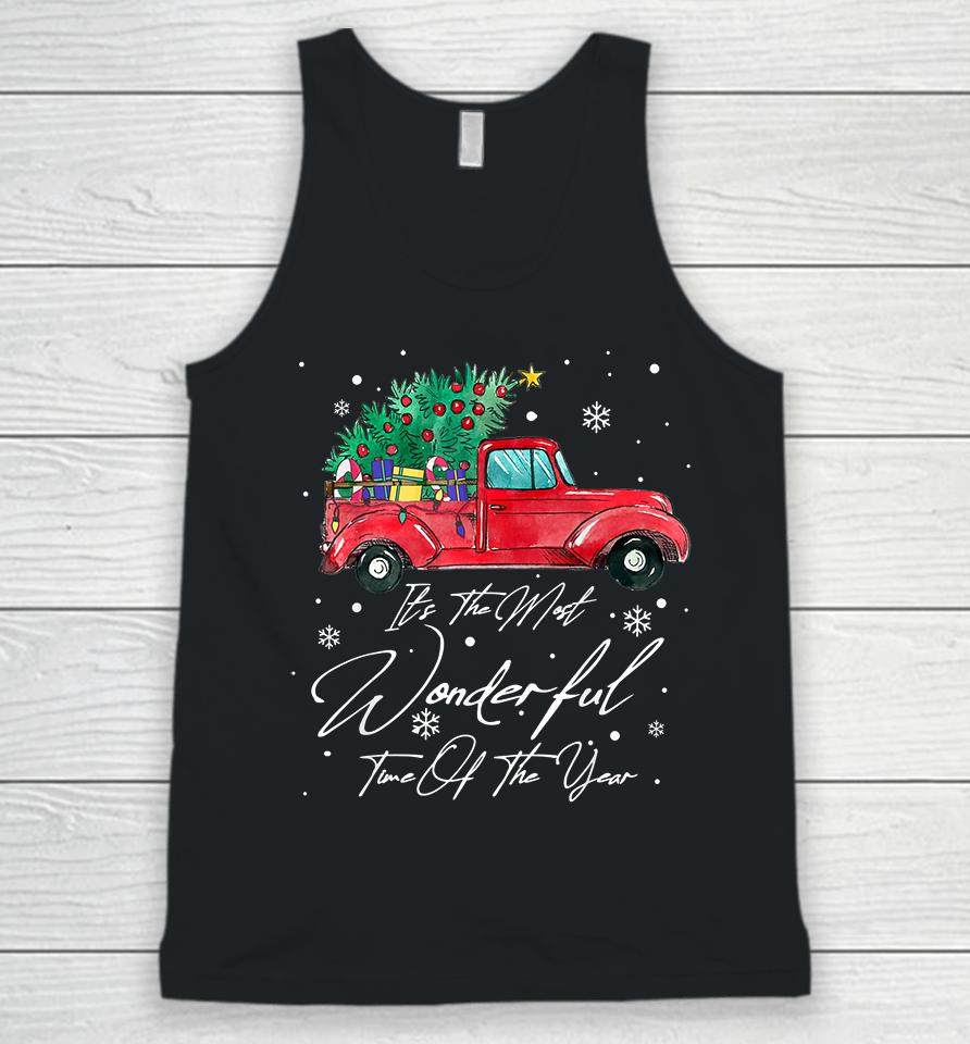 It's The Most Wonderful Time Of The Year Christmas Truck Unisex Tank Top
