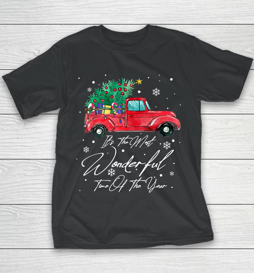 It's The Most Wonderful Time Of The Year Christmas Truck Youth T-Shirt
