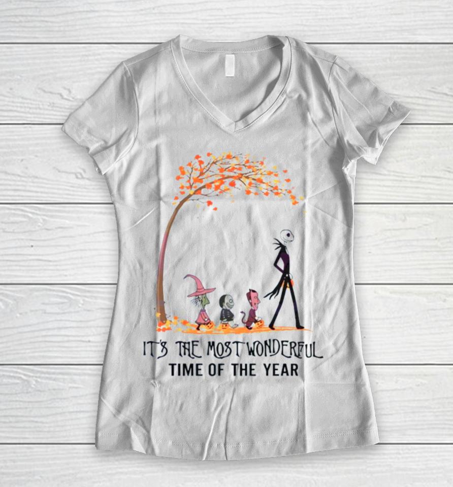 It’s The Most Wonderful Time Of The Year Horror Characters Halloween 2023 Women V-Neck T-Shirt