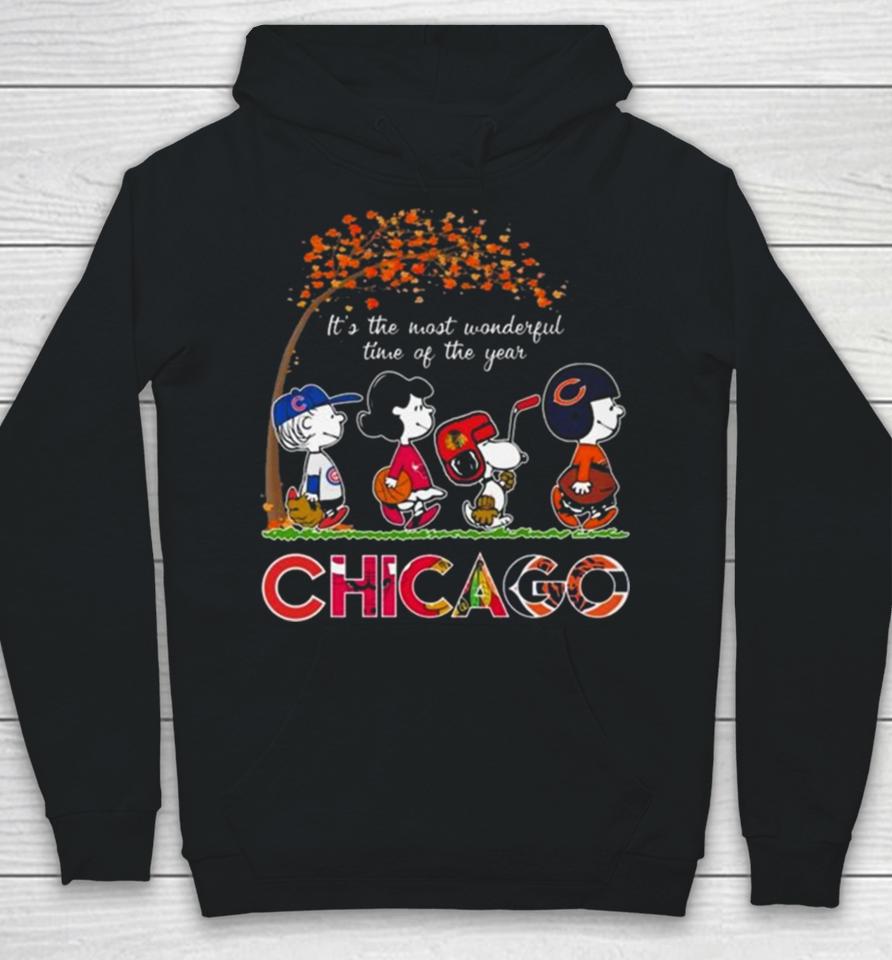 It’s The Most Wonderful Time Of The Years Chicago Bulls Bears Blackhawks Cubs 2023 Hoodie