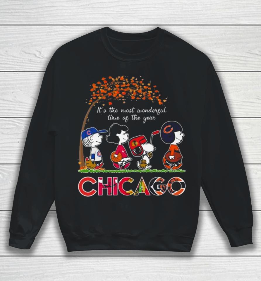 It’s The Most Wonderful Time Of The Years Chicago Bulls Bears Blackhawks Cubs 2023 Sweatshirt