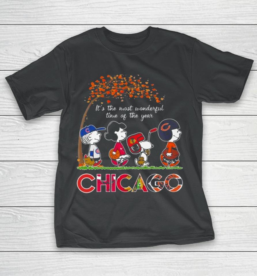 It’s The Most Wonderful Time Of The Years Chicago Bulls Bears Blackhawks Cubs 2023 T-Shirt