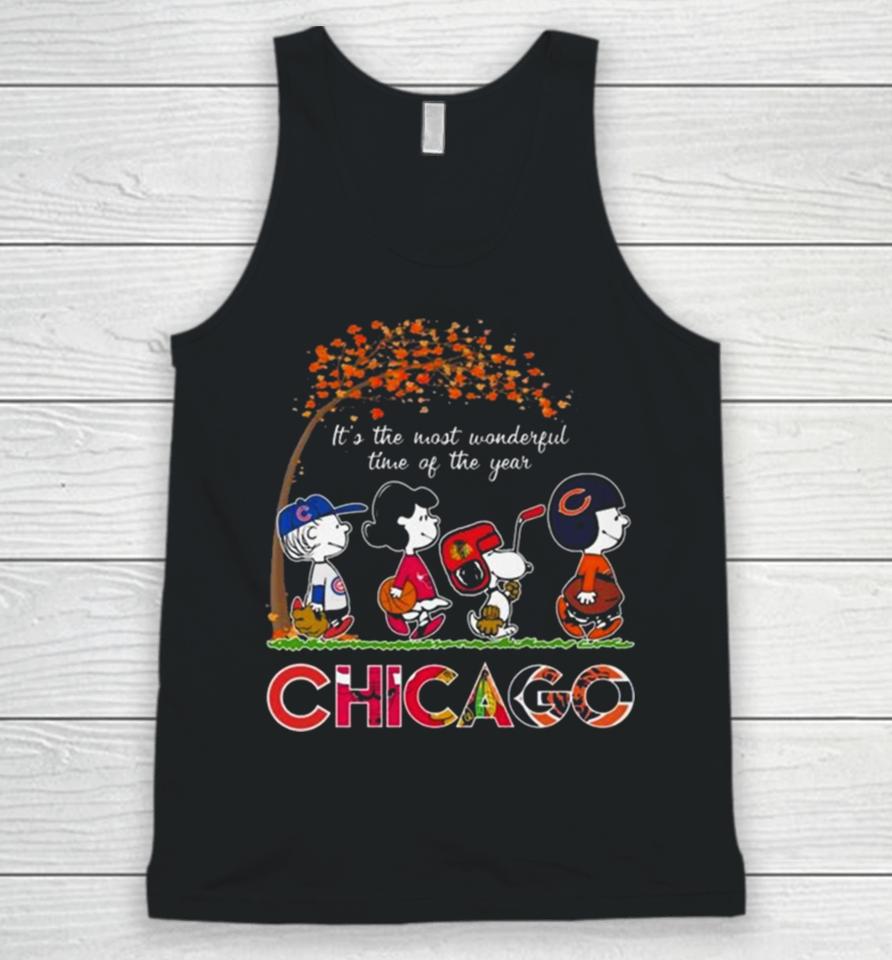 It’s The Most Wonderful Time Of The Years Chicago Bulls Bears Blackhawks Cubs 2023 Unisex Tank Top