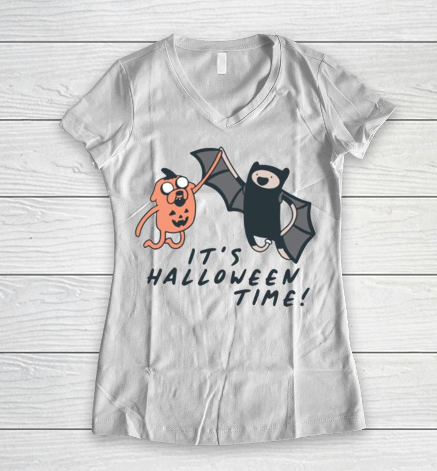 It’s Time Adventure Time Graphic Halloween Women V-Neck T-Shirt
