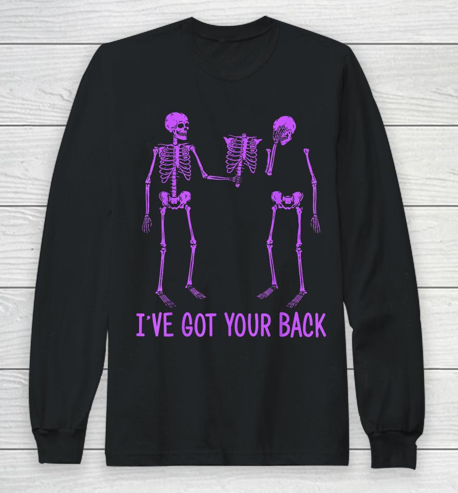 I've Got Your Back Skeleton Funny Halloween Long Sleeve T-Shirt