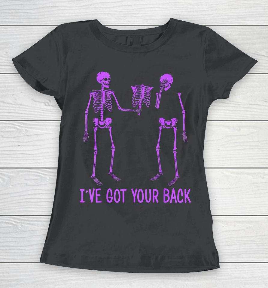 I've Got Your Back Skeleton Funny Halloween Women T-Shirt