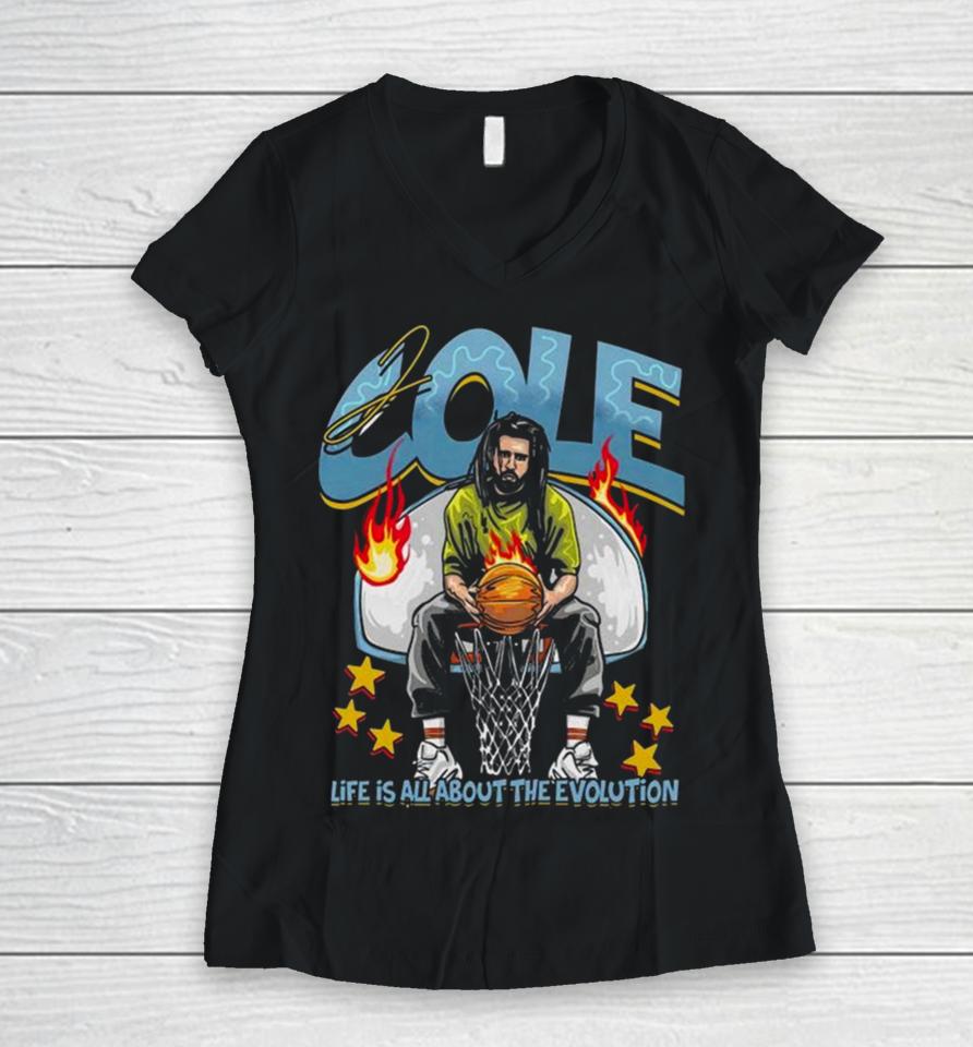 J. Cole Life Is All About The Evolution Graphic Women V-Neck T-Shirt