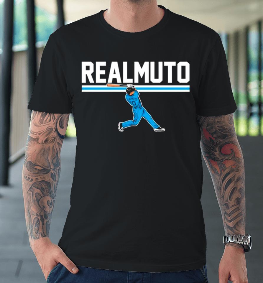 J T Realmuto Slugger Swing Philadelphia Phillies Baseball Premium T-Shirt