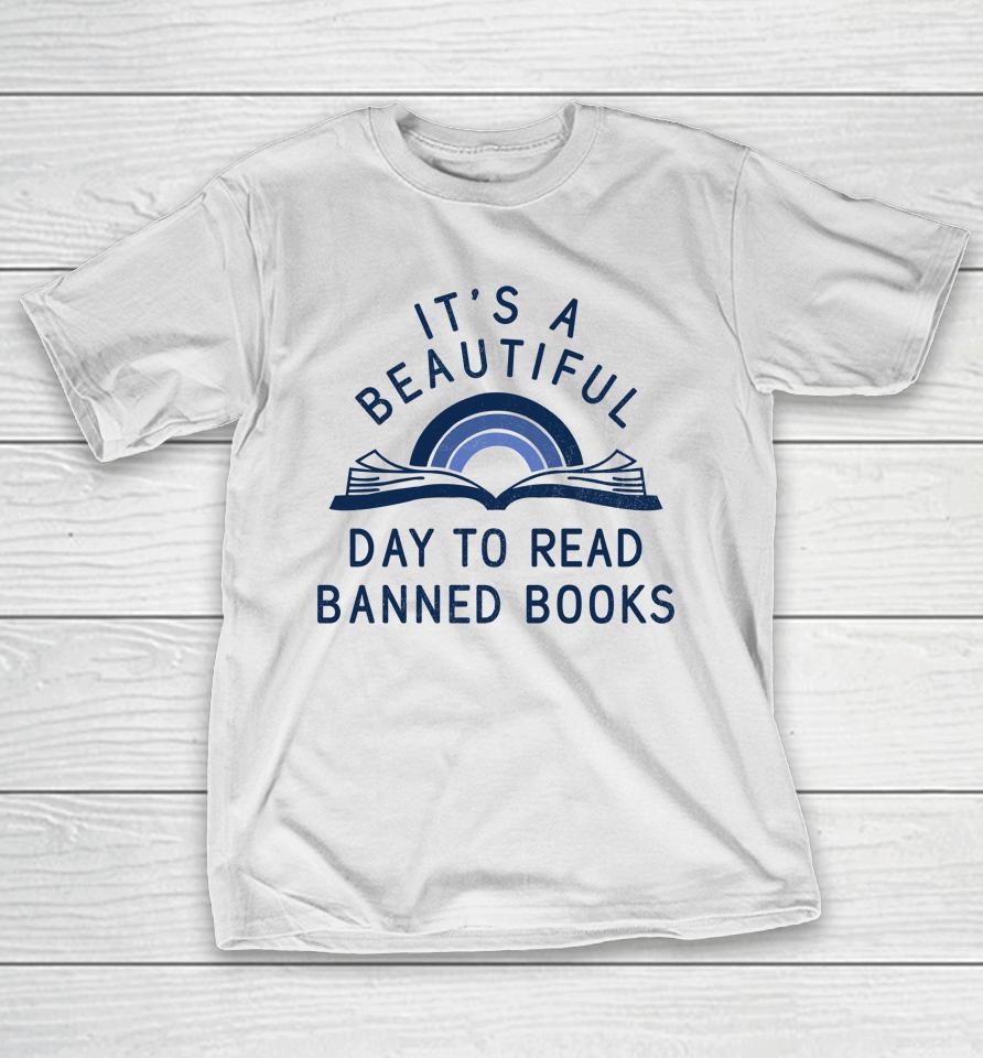 Jack Hopkins Wearing It's A Beautiful Day To Read Banned Books T-Shirt