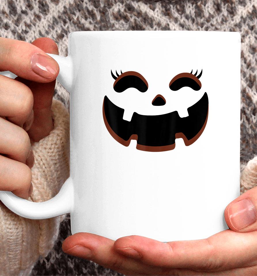 Jack O Lantern Face Pumpkin Eyelashes Hallowen Coffee Mug