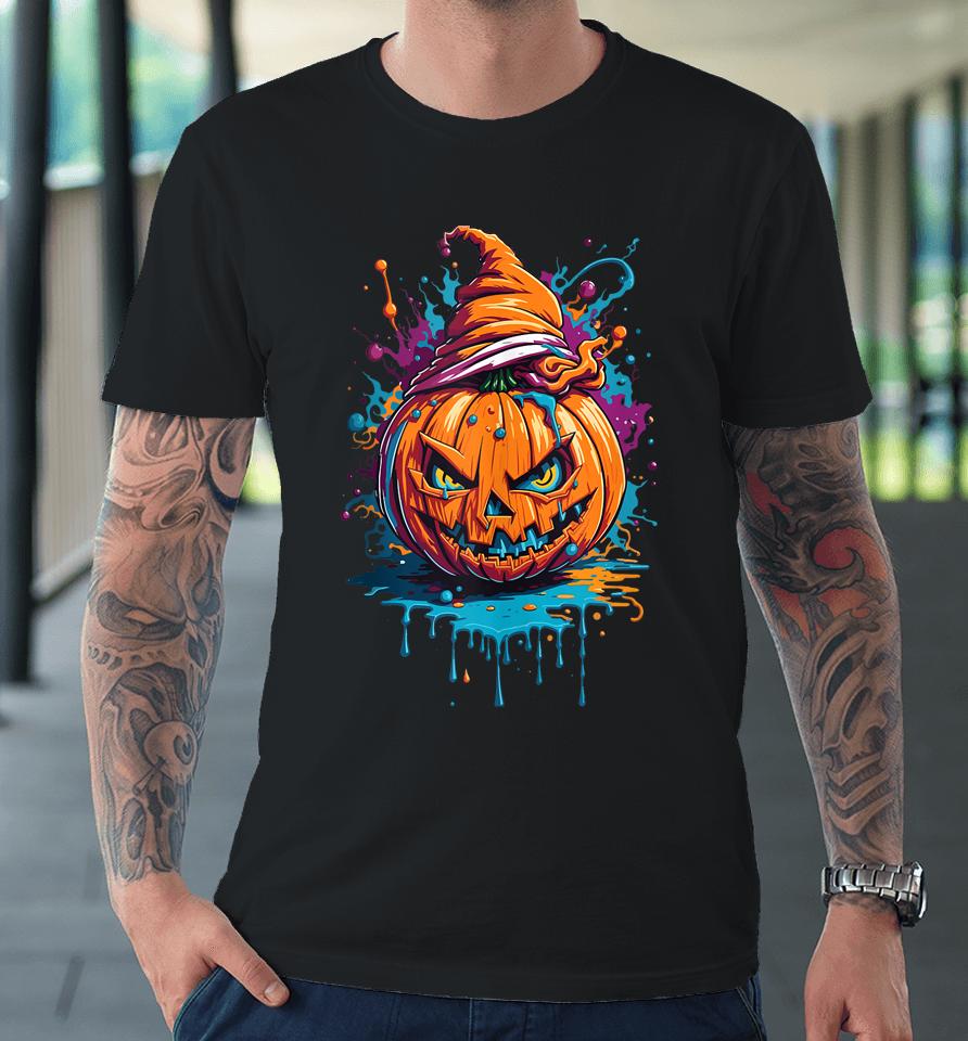 Jack O Lantern Face Pumpkin Scary Halloween Premium T-Shirt