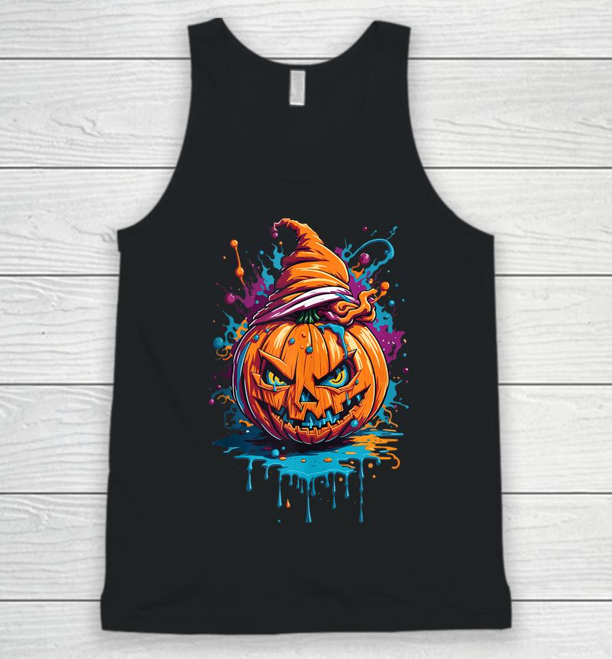 Jack O Lantern Face Pumpkin Scary Halloween Unisex Tank Top