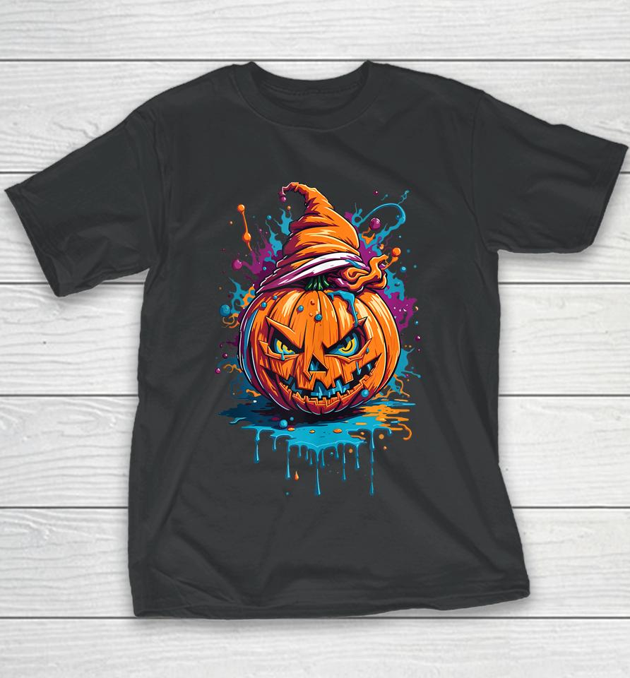 Jack O Lantern Face Pumpkin Scary Halloween Youth T-Shirt