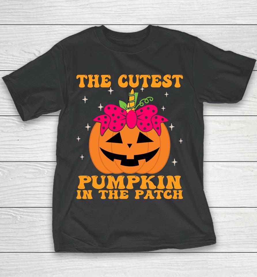 Jack O' Lantern Halloween Pumpkin Unicorn Youth T-Shirt