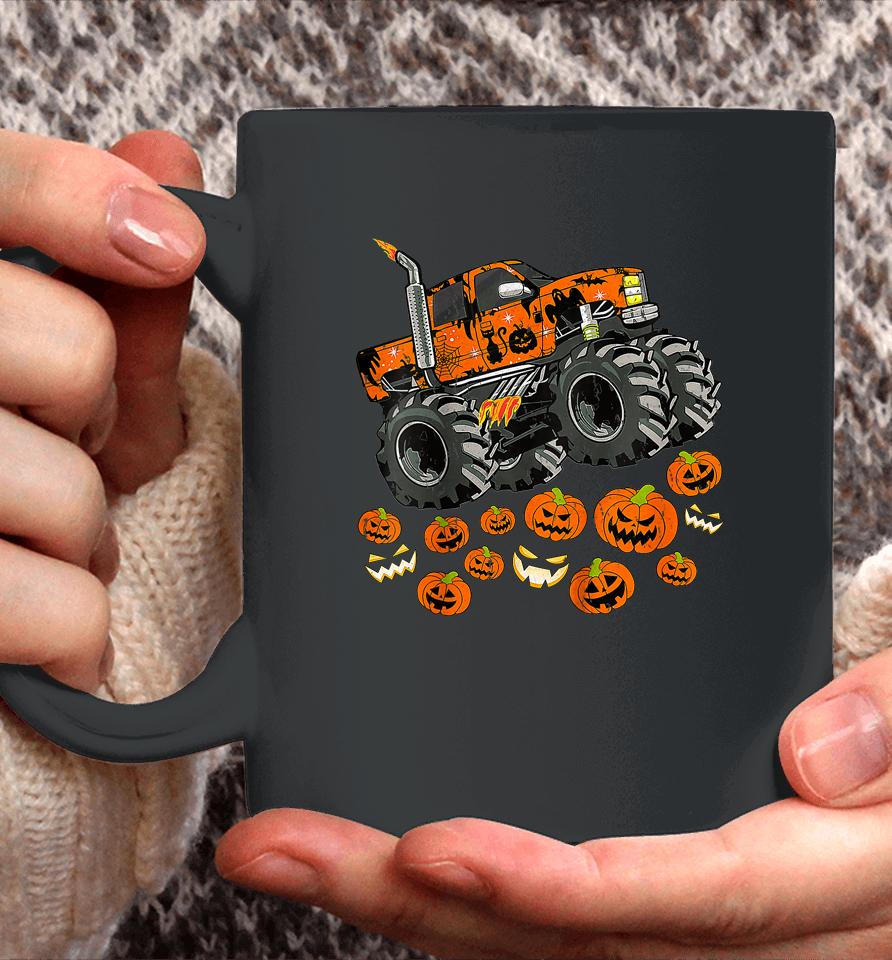 Jack O Lantern Pumpkin Monster Truck Halloween Coffee Mug