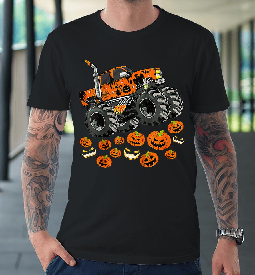 Jack O Lantern Pumpkin Monster Truck Halloween Premium T-Shirt