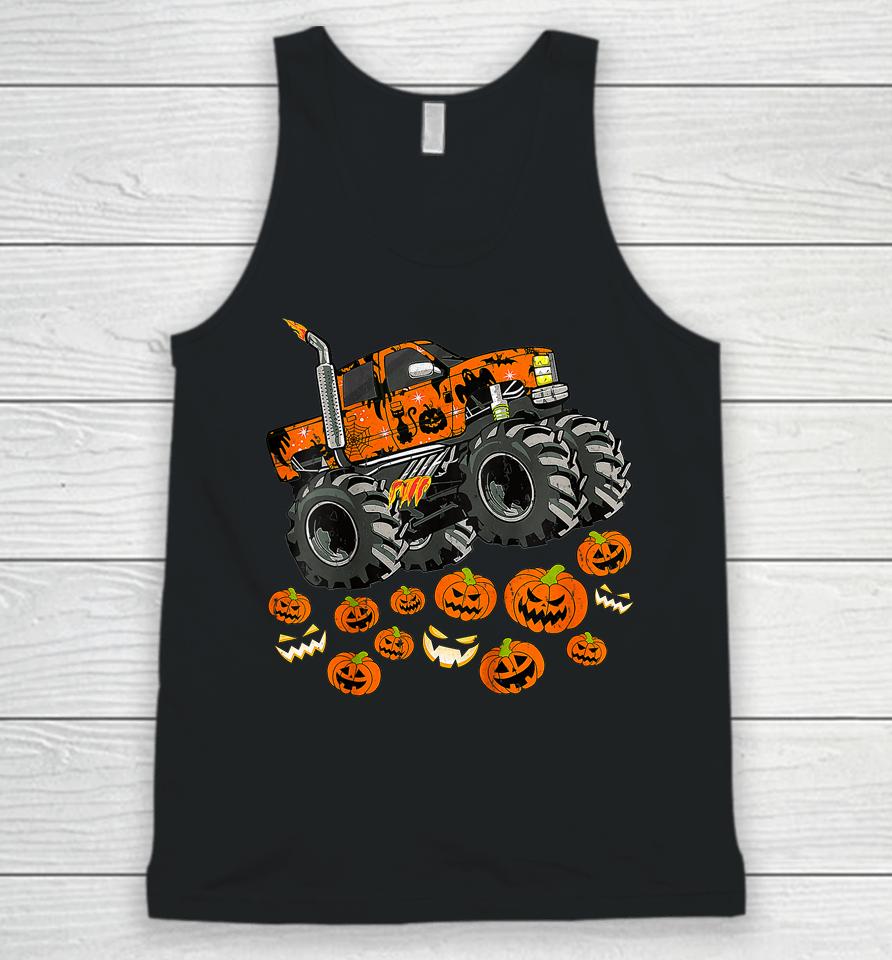 Jack O Lantern Pumpkin Monster Truck Halloween Unisex Tank Top