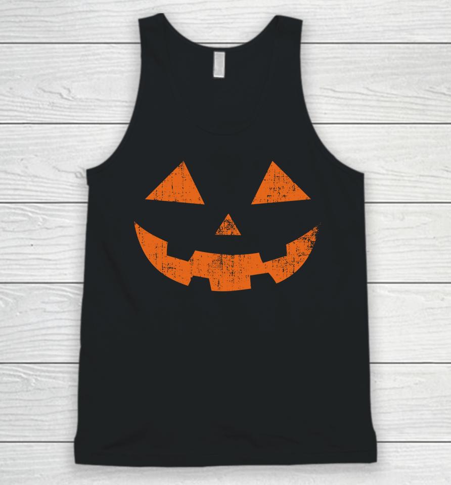 Jack O Lantern Scary Halloween Pumpkin Face Unisex Tank Top