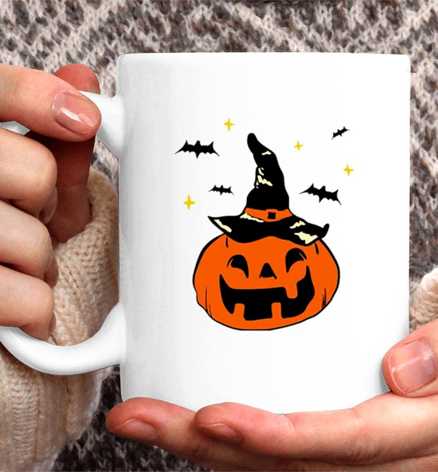 Jack O’ Lantern Witches Hat And Bats Coffee Mug
