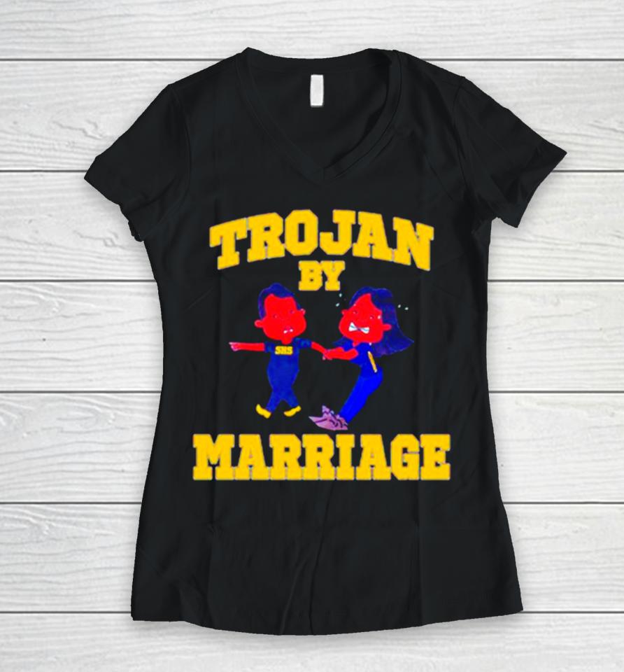 Jackie Lashawn Trojan By Marriage Women V-Neck T-Shirt