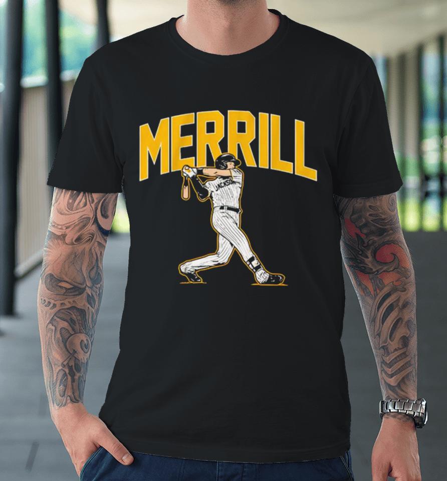 Jackson Merrill San Diego Padres Slugger Swing Premium T-Shirt
