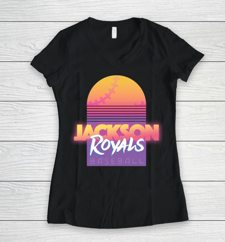 Jackson Royals Sunset Women V-Neck T-Shirt