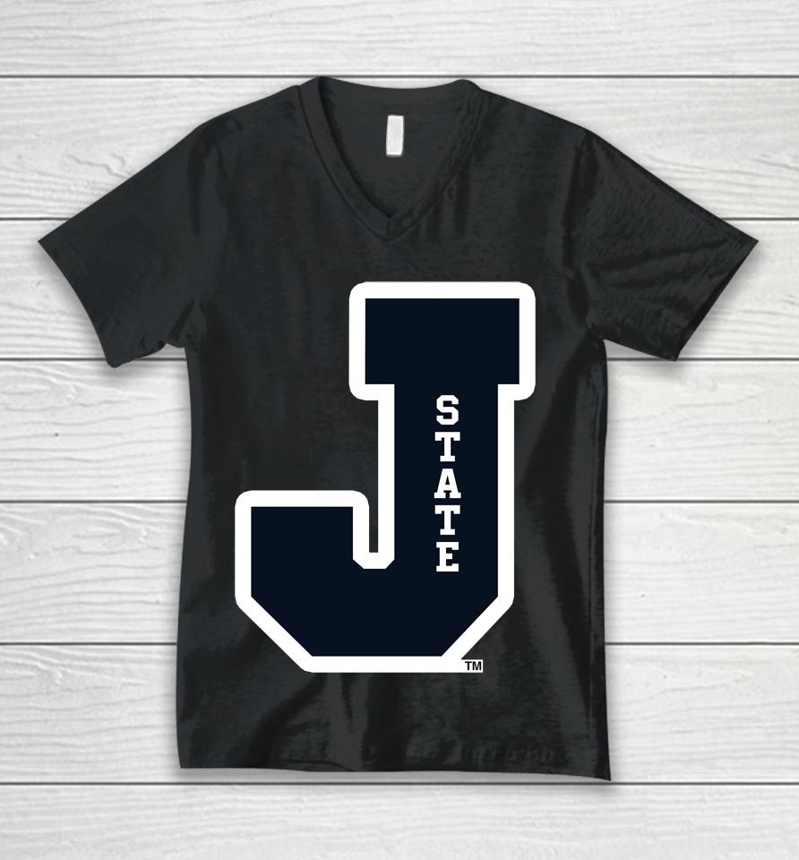 Jackson State Tigers J State Letterman Unisex V-Neck T-Shirt