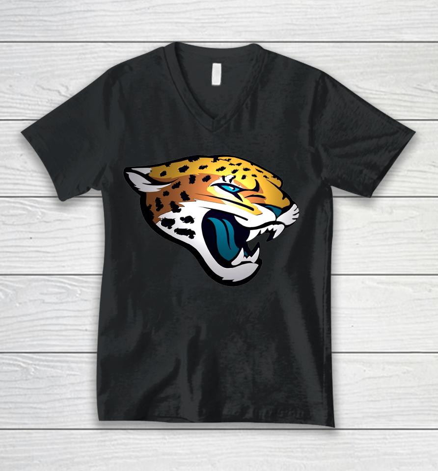 Jacksonville Jaguars Fanatics Branded Black Big And Tall Primary Team Logo Unisex V-Neck T-Shirt